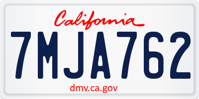 CA license plate 7MJA762