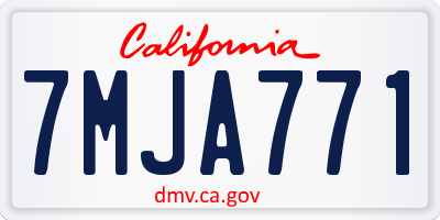 CA license plate 7MJA771