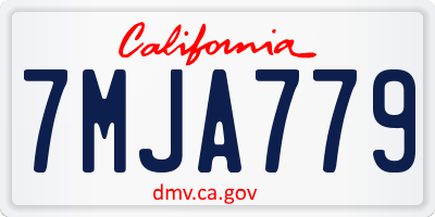 CA license plate 7MJA779