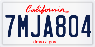 CA license plate 7MJA804