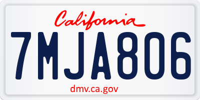 CA license plate 7MJA806