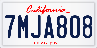 CA license plate 7MJA808
