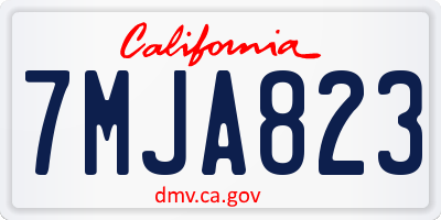 CA license plate 7MJA823