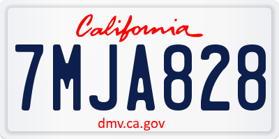 CA license plate 7MJA828