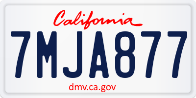 CA license plate 7MJA877