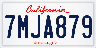 CA license plate 7MJA879