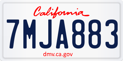 CA license plate 7MJA883