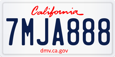 CA license plate 7MJA888