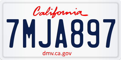 CA license plate 7MJA897