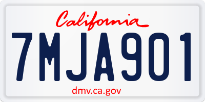 CA license plate 7MJA901