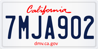 CA license plate 7MJA902