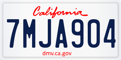 CA license plate 7MJA904