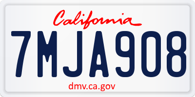 CA license plate 7MJA908