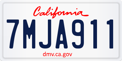 CA license plate 7MJA911