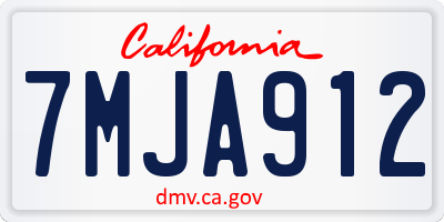 CA license plate 7MJA912