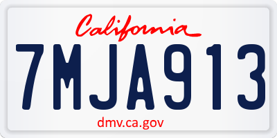 CA license plate 7MJA913