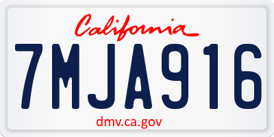 CA license plate 7MJA916