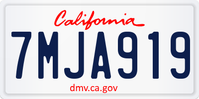 CA license plate 7MJA919