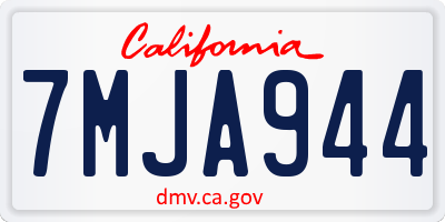 CA license plate 7MJA944