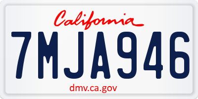 CA license plate 7MJA946