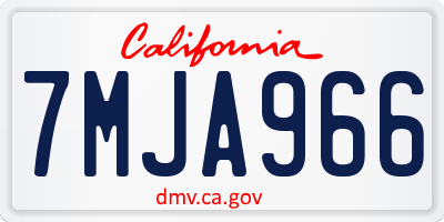 CA license plate 7MJA966