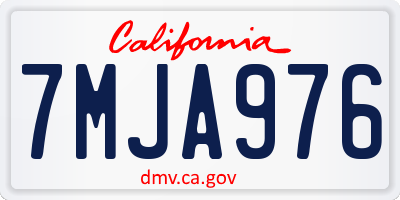 CA license plate 7MJA976