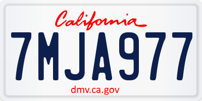 CA license plate 7MJA977