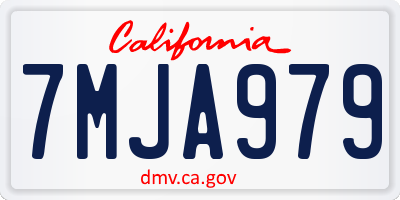 CA license plate 7MJA979
