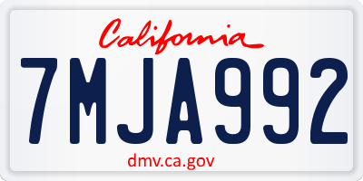 CA license plate 7MJA992
