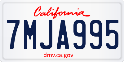 CA license plate 7MJA995