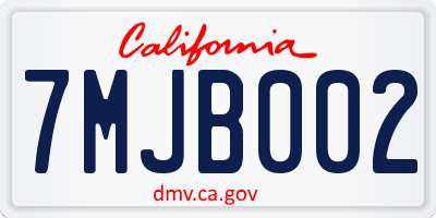 CA license plate 7MJB002