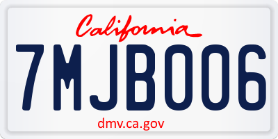 CA license plate 7MJB006