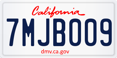 CA license plate 7MJB009