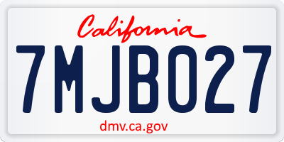 CA license plate 7MJB027