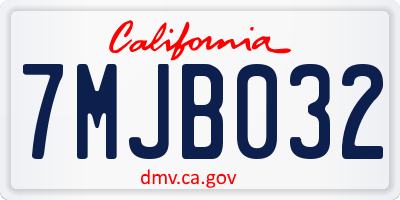 CA license plate 7MJB032