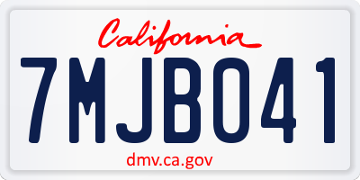 CA license plate 7MJB041