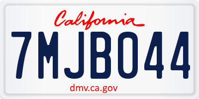 CA license plate 7MJB044