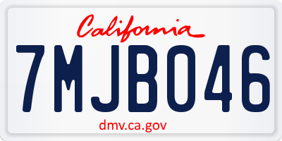 CA license plate 7MJB046