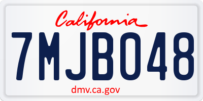 CA license plate 7MJB048