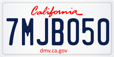 CA license plate 7MJB050