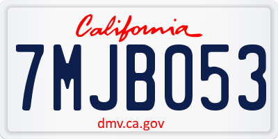 CA license plate 7MJB053