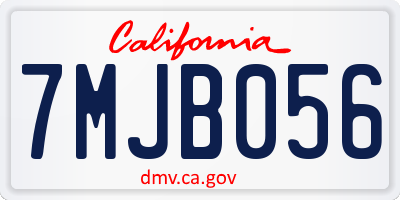 CA license plate 7MJB056