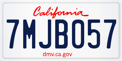 CA license plate 7MJB057