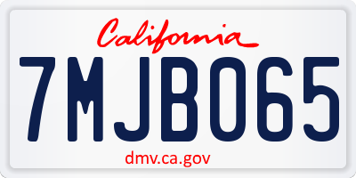 CA license plate 7MJB065