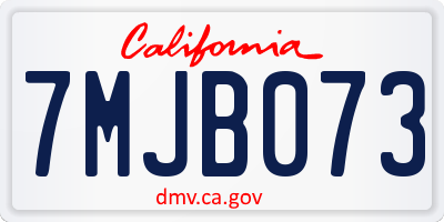 CA license plate 7MJB073