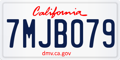 CA license plate 7MJB079