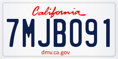 CA license plate 7MJB091