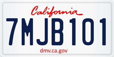 CA license plate 7MJB101