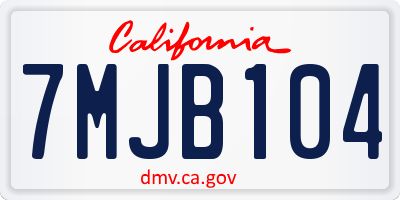 CA license plate 7MJB104