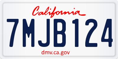 CA license plate 7MJB124